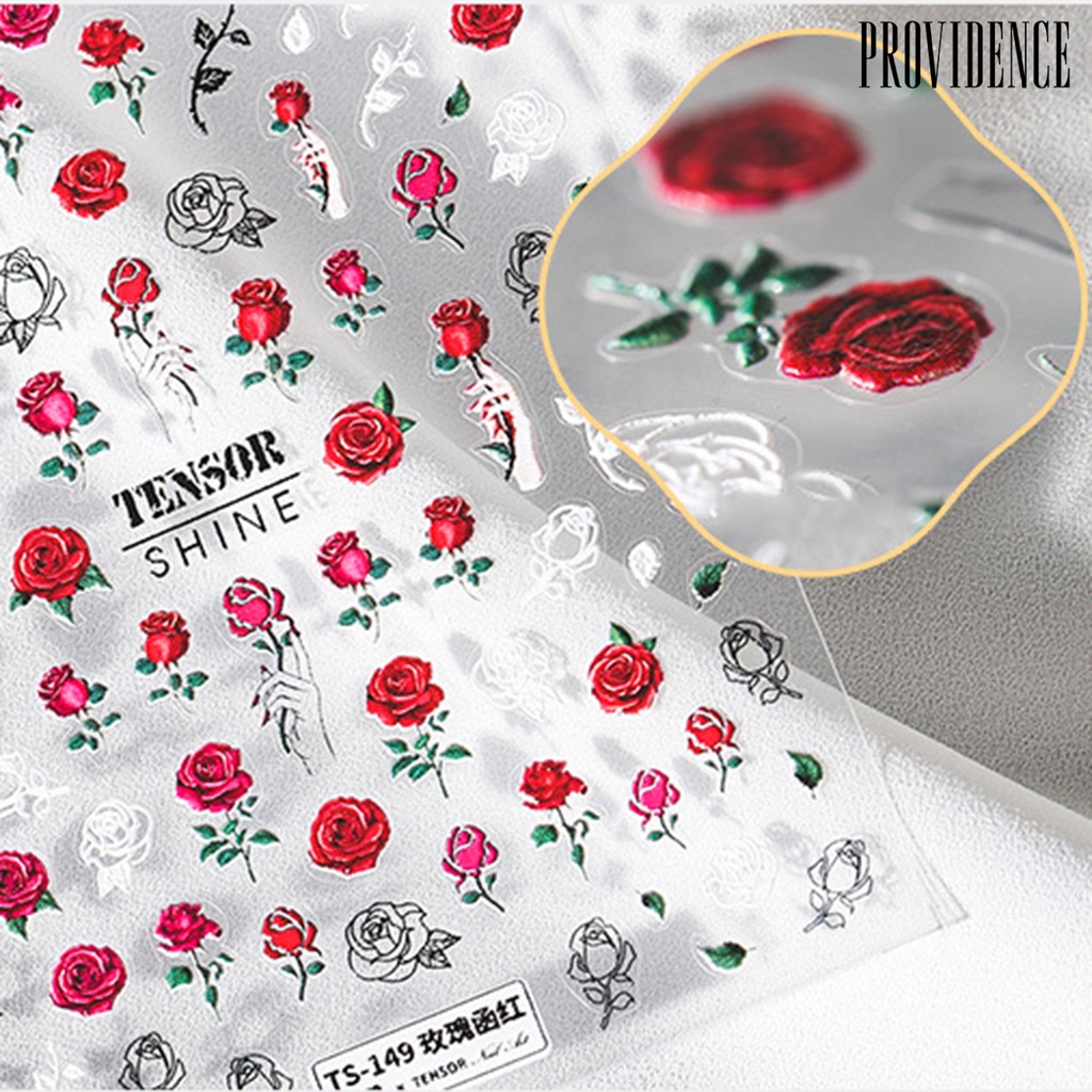 Providence Nail Decals Multiple Shapes Engraved Pattern Ultra Thin Embossed Knitted Effect Nail Adhesive Decals for Beauty