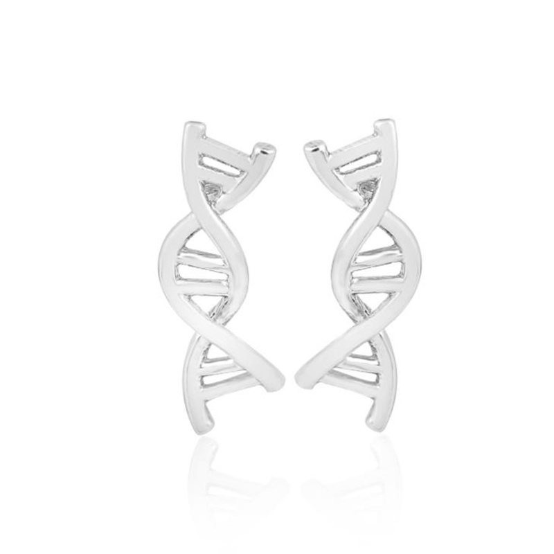 Anting Tusuk Gantung Wanita Desain Dna Spiral Ganda Untuk Hadiah