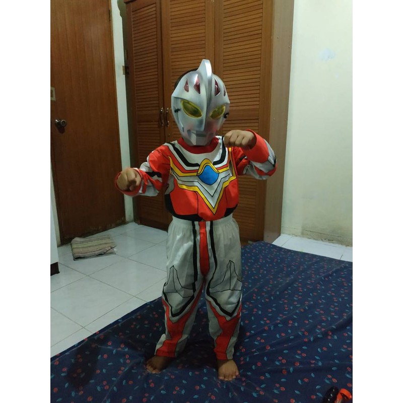 Baju Kostum Topeng Anak UltraMan geed kado taro keren bahan adem tahan lama harus punya super hero