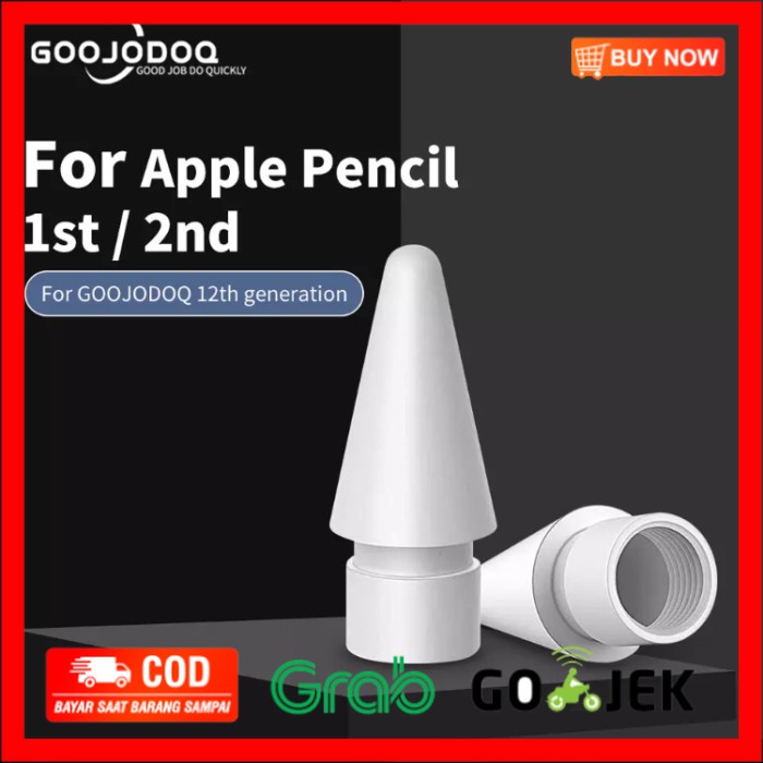 (BISA COD) GOOJODOQ Nib Tip Replacement Apple Pencil 1 & 2 & Goojodoq Gen 12