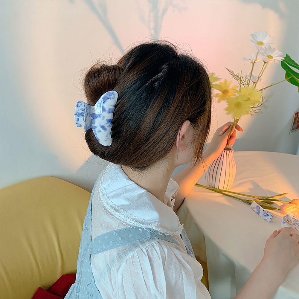 Agustina Hair Claws Ponytail Holder Retro Hiasan Kepala Perempuan Asetat Mandi Gadis Wanita Hair Clips