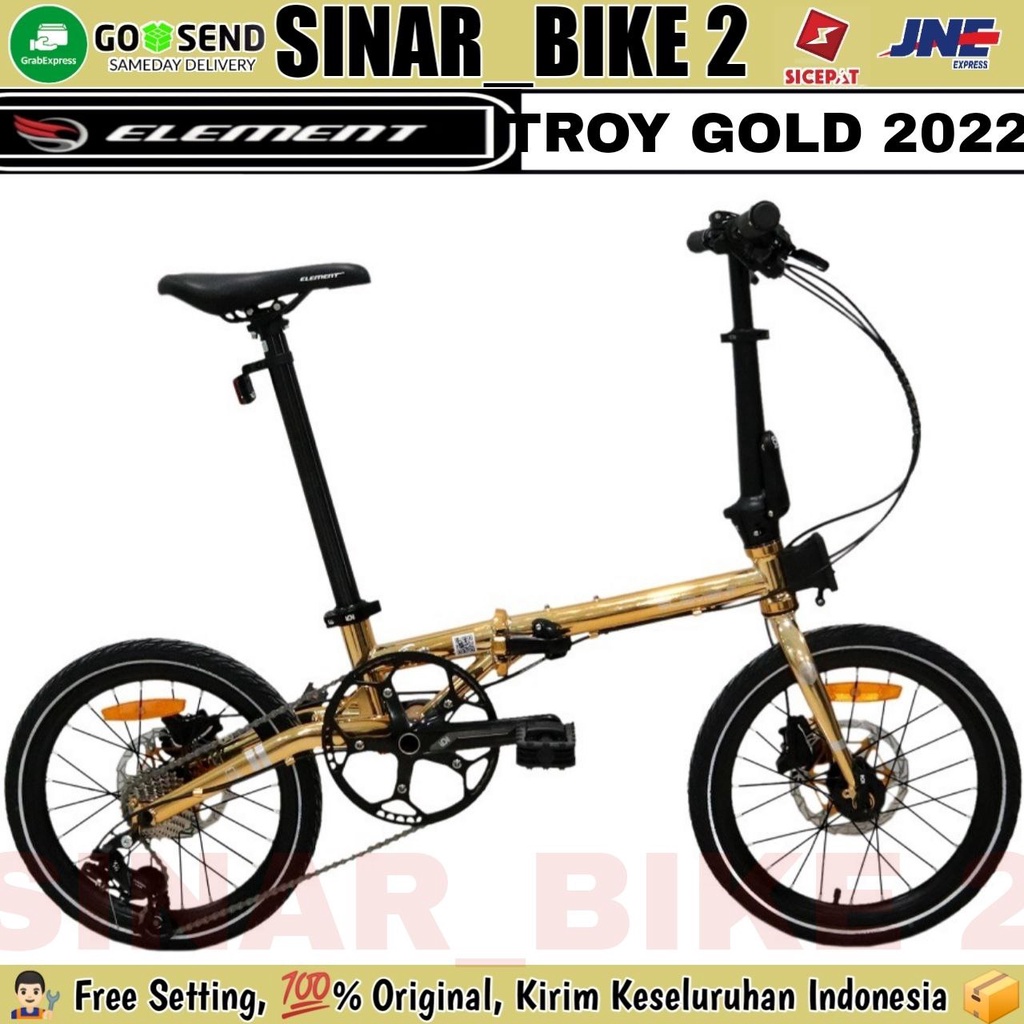 Sepeda Lipat ELEMENT TROY  16 Inch EDISI GOLD 2022