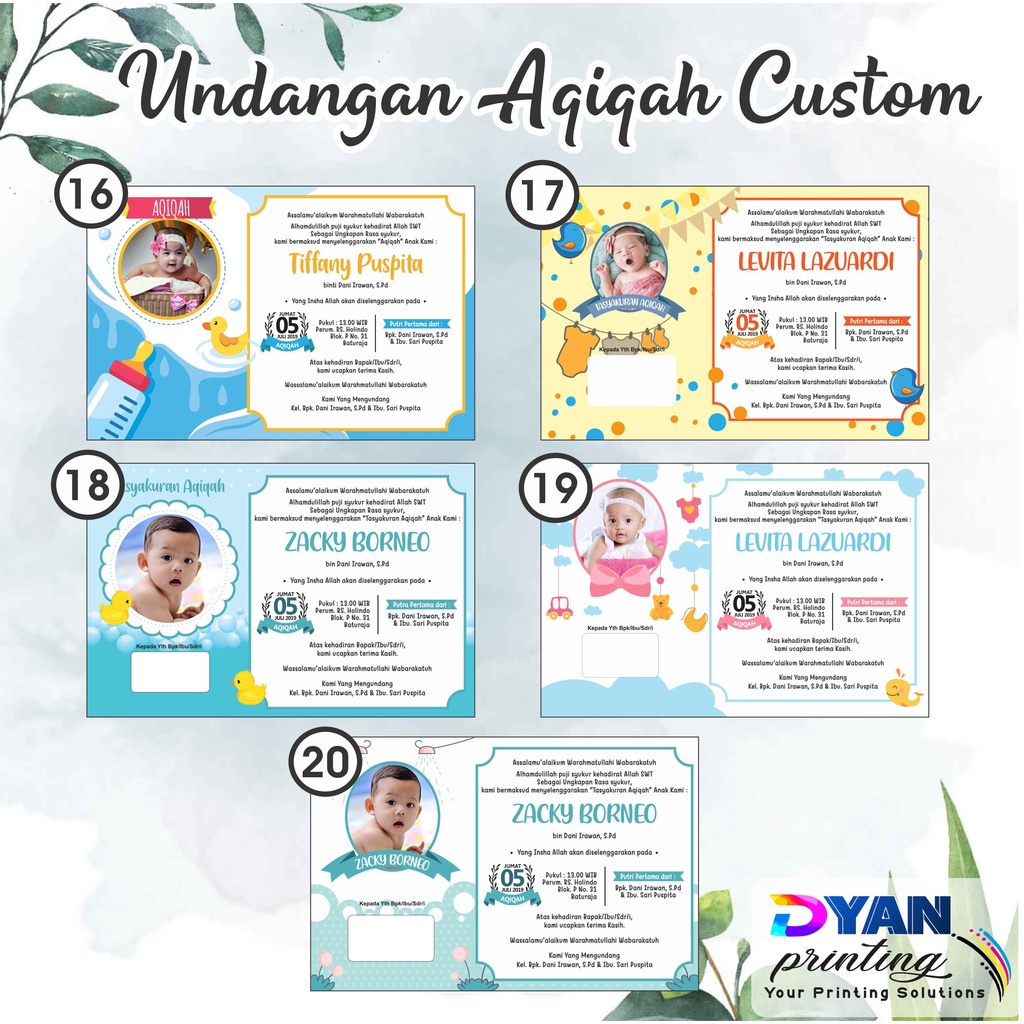 UNDANGAN AQIQAH BAYI CUSTOM FREE PLASTIK