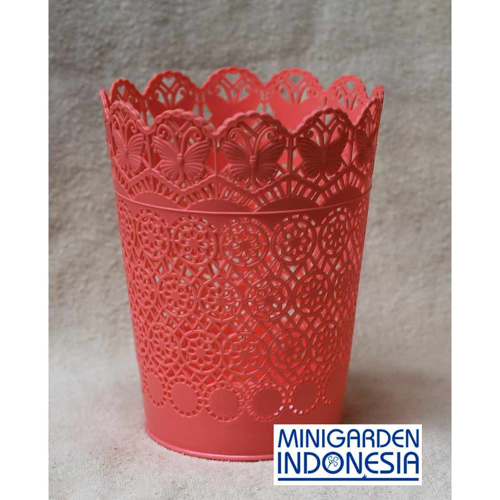 Vas bunga HIAS plastik artificial 13 x 16 cm pot / tempat parcel / suvenir / kado MGI 319