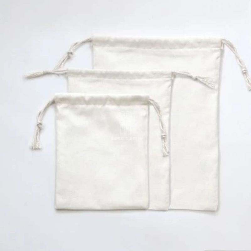 Pouch Blacu Serut Tebal Polos / Kantong Blacu Serut / Blacu Serut Termurah