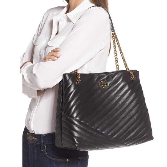 Tory Burch Kira Chevron Tote Black - ORIGINAL 100%