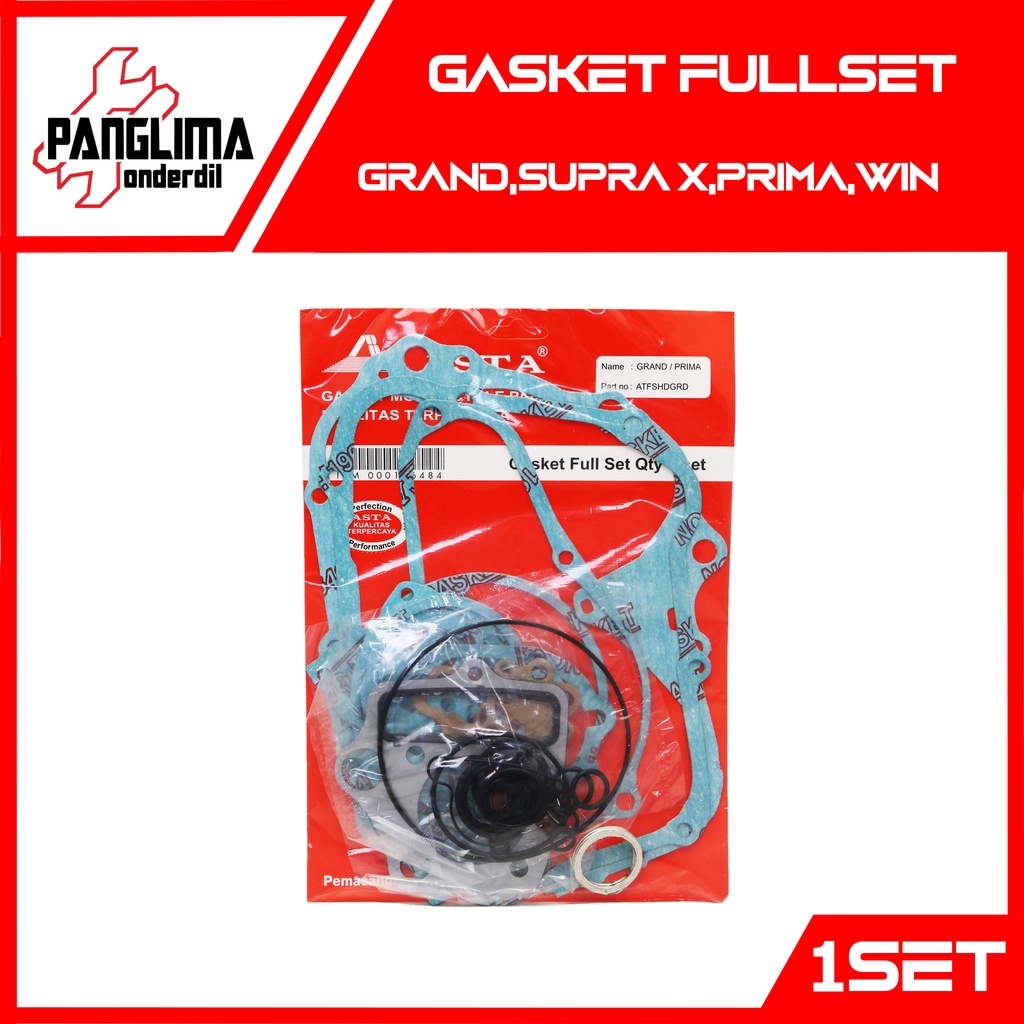 Gasket Fullset Grand &amp; Win &amp; Prima &amp; Supra X 100 Merk Asta Perpak-Topset Paking-Packing Full-Top-Set