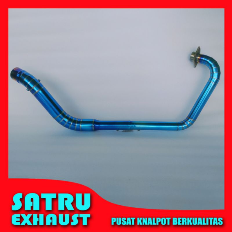 Pipa leheran knalpot bluemoon Byson karbu - Byson Fi injeksi full cacing stainless