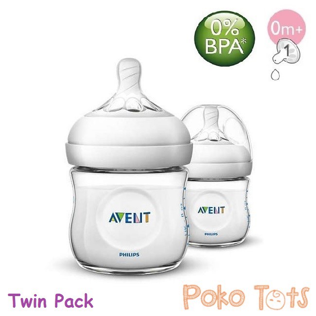 Philips Avent Feeding Bottle Natural 125ml TWIN isi 2 Botol Susu WHS