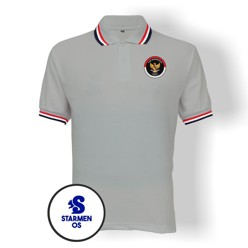 Kaos Wangki Polo T-Shirt Pria Kerah 3 List Logo GARUDA TIM INDONESIA SEA GAMES 2023 B