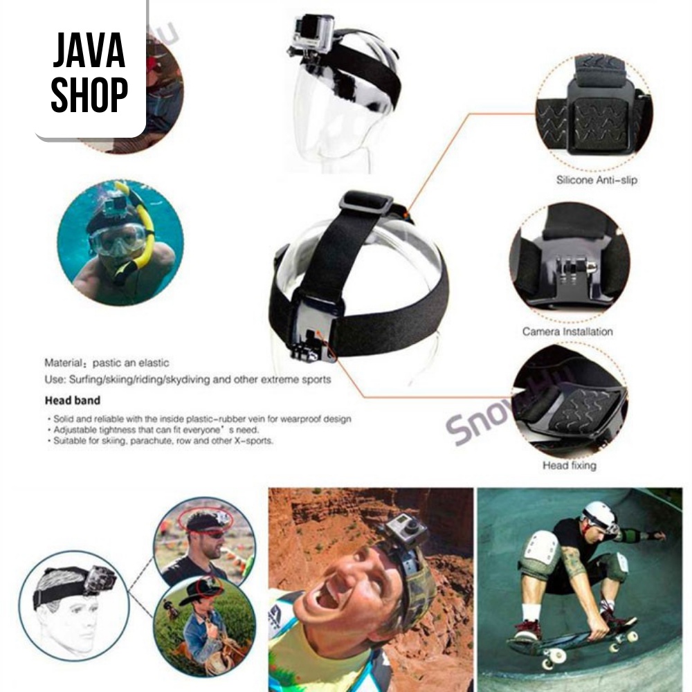 JAVASHOP Aksesoris Kamera Gopro Lengkap Full Set For Action Cam Xiomi Yi