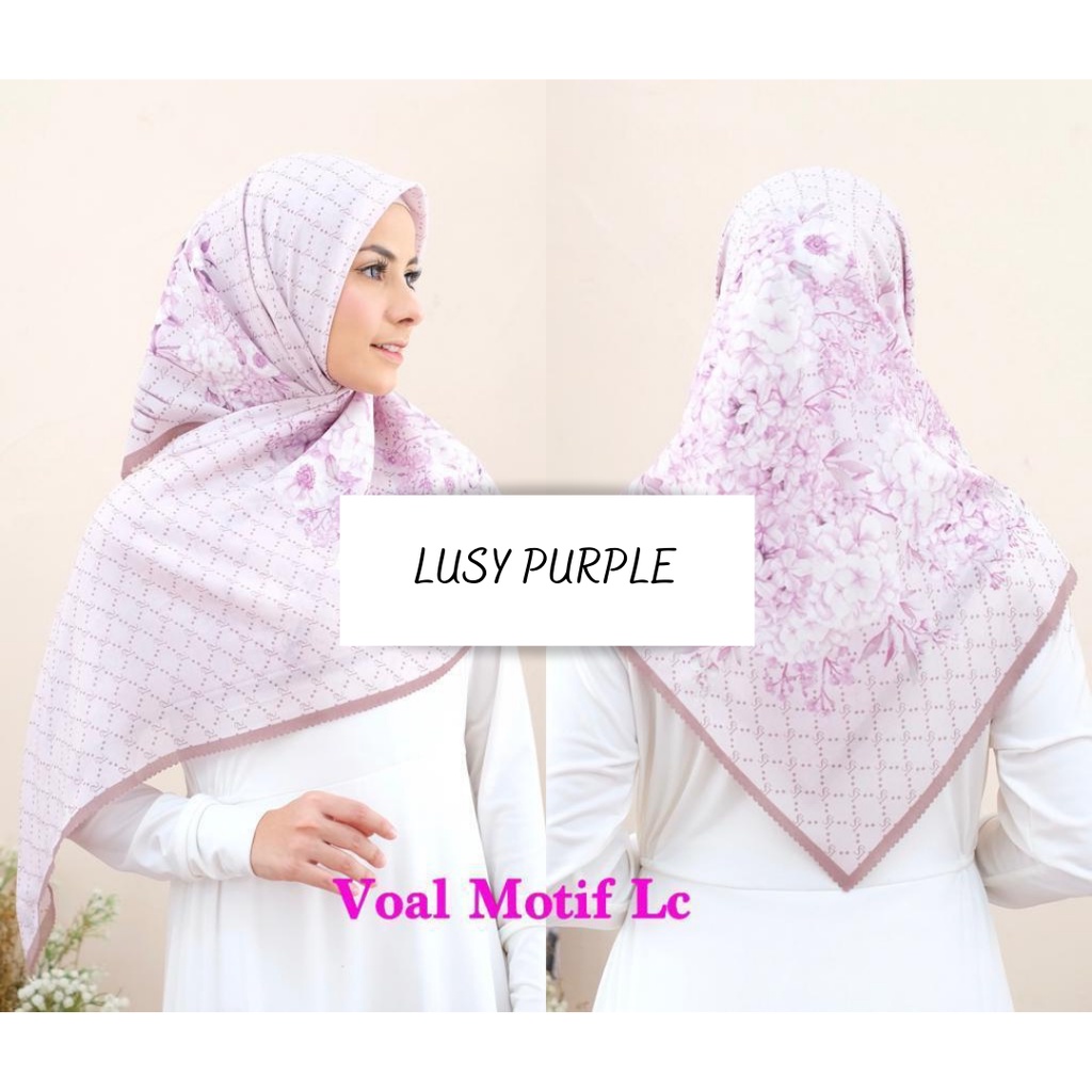 COD PROMO DENAY KW HIJAB SEGIEMPAT VOAL MOTIF / JILBAB DEENAY KW MOTIF TERMURAH-LUSY PURPLE