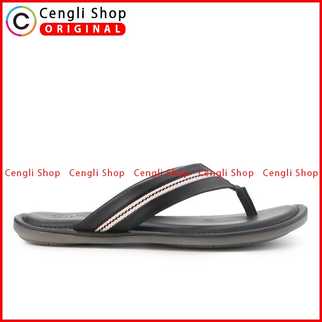 SANDAL JEPIT KULIT HUSH PUPPIES PRIA ORIGINAL CASUAL ASLI HITAM HM10