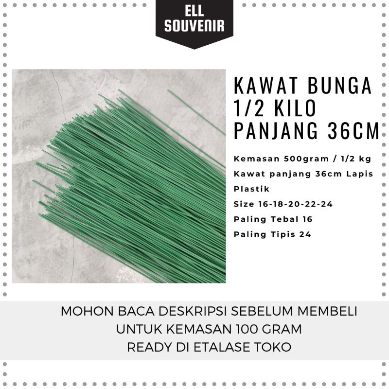 KAWAT BUNGA KILOAN LAPIS PLASTIK / KAWAT TANGKAI / KAWAT FLORIST / KAWAT HIJAU