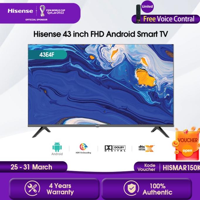 Hisense 43 inch FHD Android Smart TV - Dolby Audio HDMI 43E4F