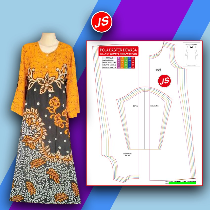 Pola Jiplak Daster Dewasa 5 In 1 Pola Baju Jamblang Studio Shopee Indonesia