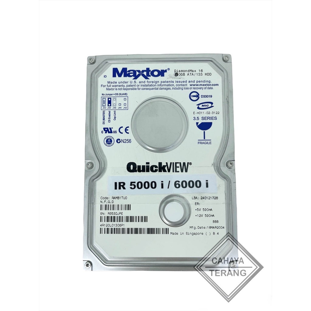 Hard Disk Mesin Fotocopy Canon IR 5000I Siap Pakai