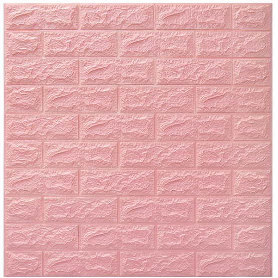Promosi terlaris！！Wallpaper Dinding 3D bata busa Stiker Foam Motif bata waterproff murah Wallpaper dinding-ZW-2 PINK