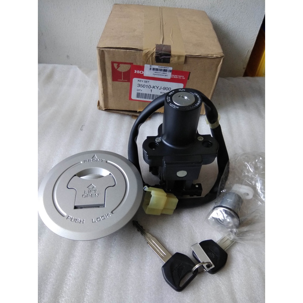 KUNCI KONTAK CBR250 THAILAND ORIGINAL KONTAK HONDA CBR 250 CBU + TUTUP TANGKI ORI 35010-KYJ-900