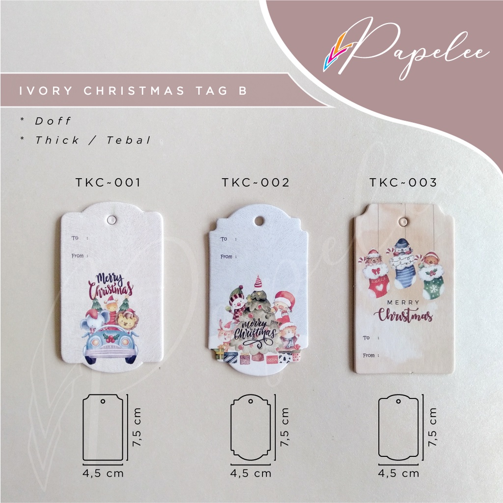 Ivory Christmas Tag tebal (B)/ Christmas Tag / Tag Natal / Gift Tag / Tag Hampers / Hang Tag
