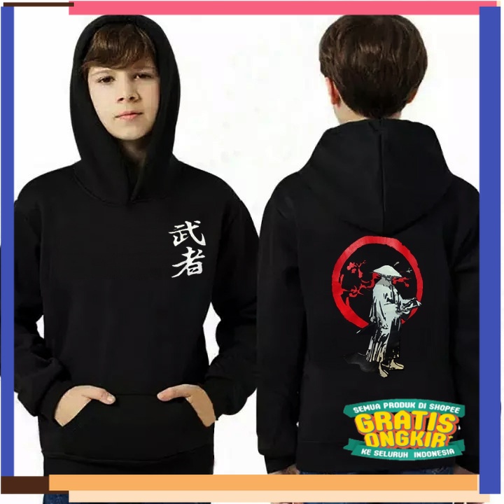 anak SD paud tk smp / Jaket Sweater Hoodie Anak Motif Samurai Jepang Laki Laki Hodie Switer Anak Cow