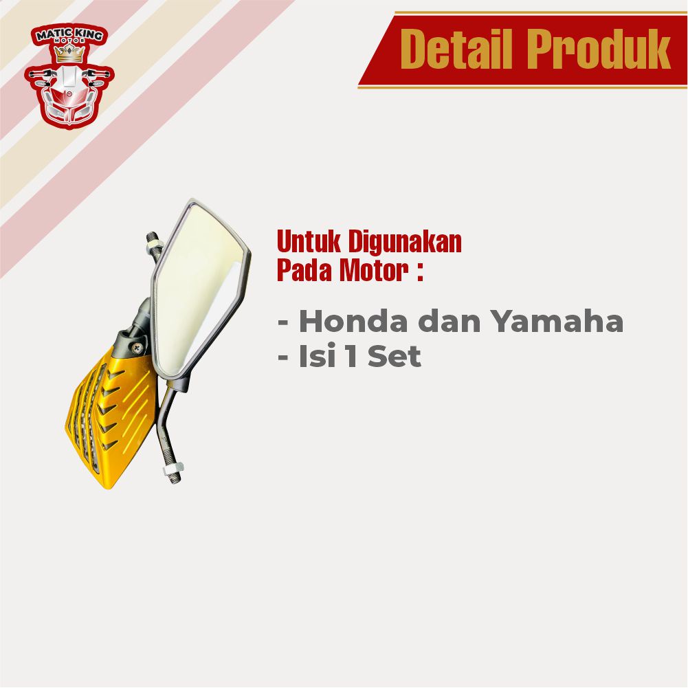 Spion Variasi Racing Honda Yamaha Beat Vario Scoopy Mio Nmax Pcx Aerox Lexi fino  Freego Gear ADV Genio Karbu Fi ESP Sporty