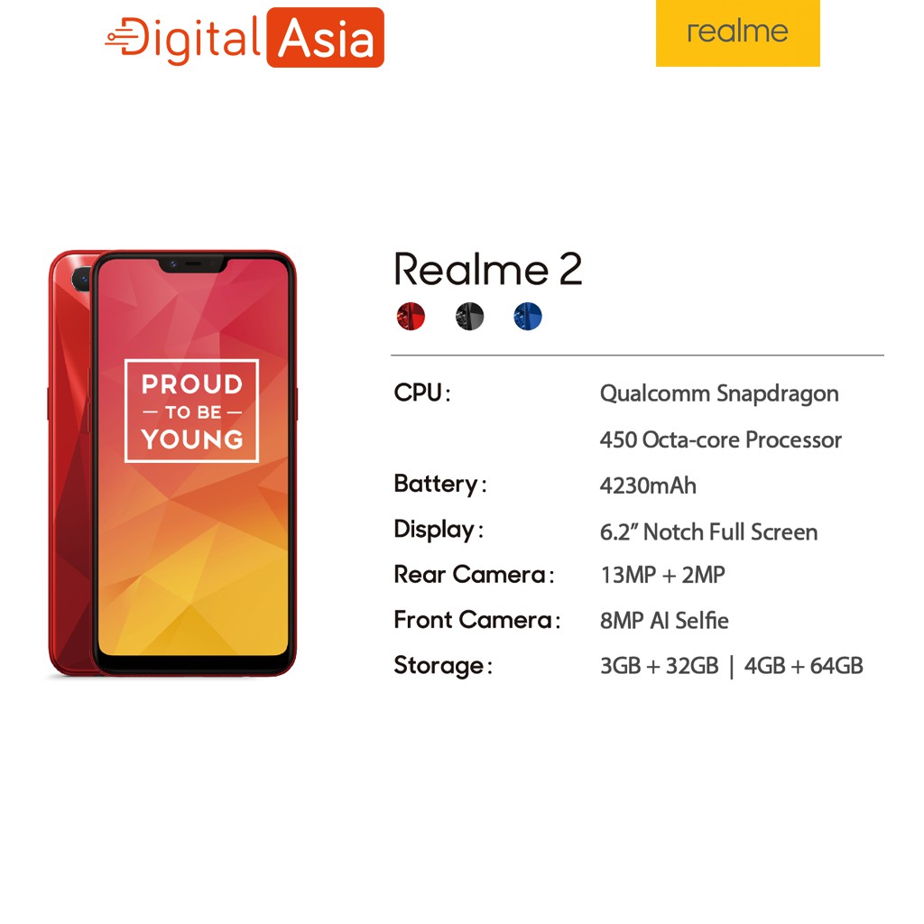 REALME 2 3/32 GB DAN 4/64 GB CICILAN TANPA KARTU KREDIT