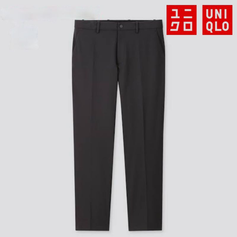 Uniqlo Ezy Ankle Pants Resleting Hitam Black Putih White Grey Navy Dongker Navi Khaki Moka Abu-abu S