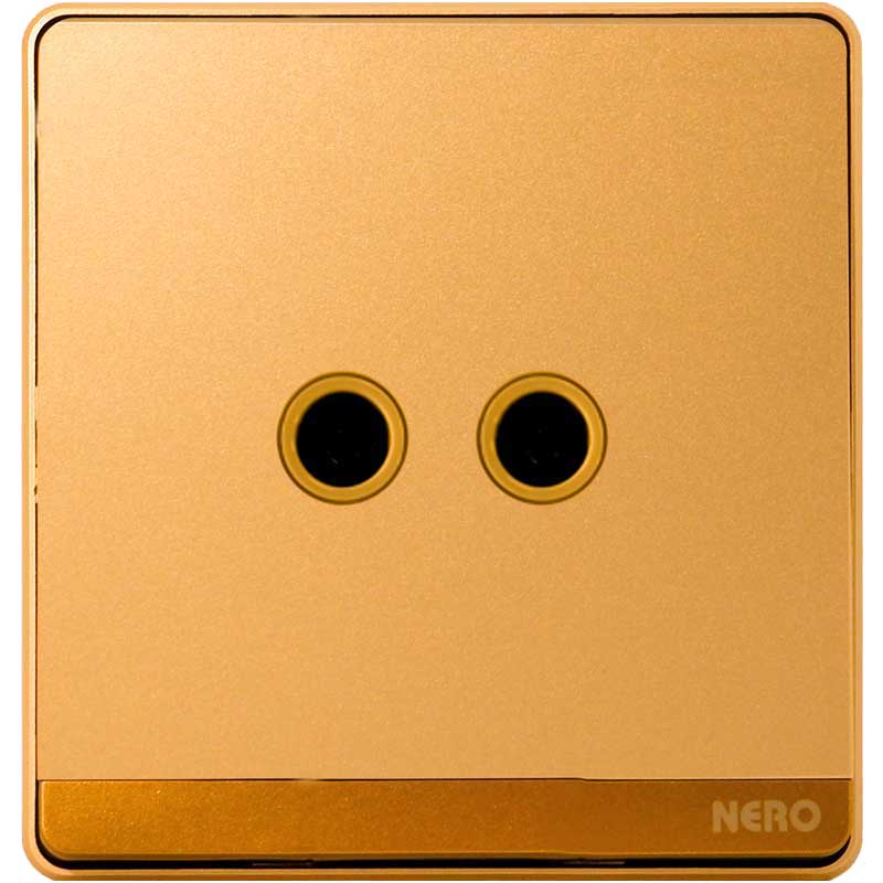 DECORA Q72TV-Gold 2 Gang TV outlet NERO