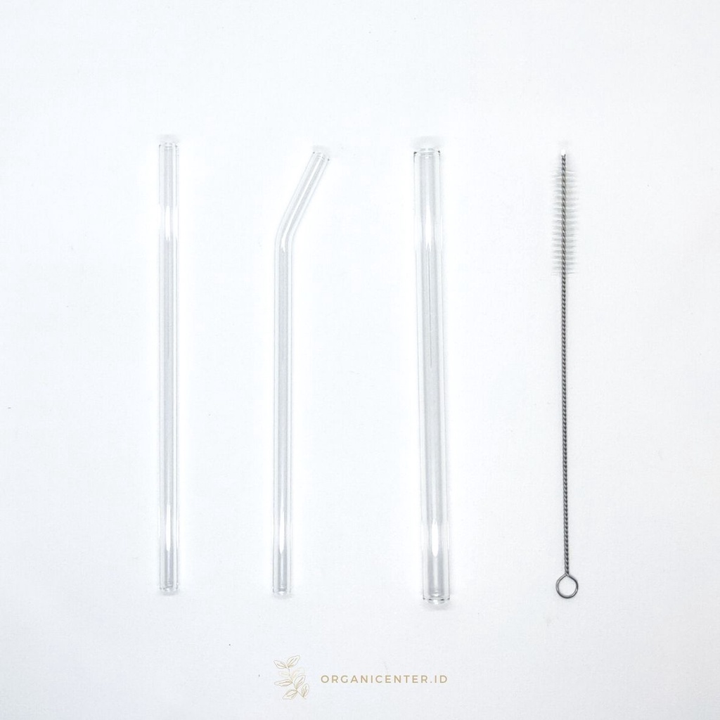 Sedotan Kaca Glass Straw Clear Bening  Estetik Eco Friendly Transparan Zero Waste Reuseable