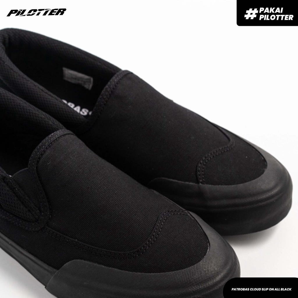 SEPATU SLIP ON PATROBAS CLOUD SLIP ON ALL BLACK ORIGINAL SEPATU SLIP ON LOW PATROBAS ORIGINAL