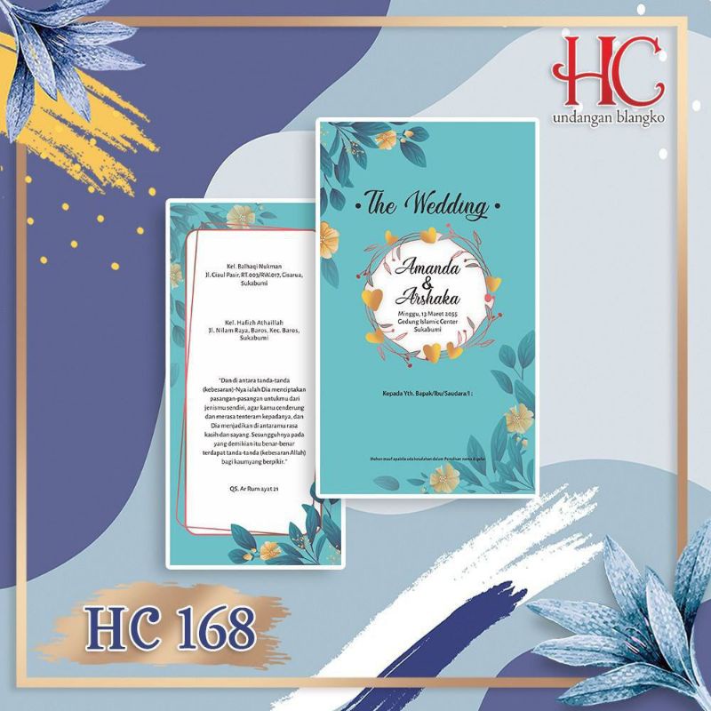 

Undangan Pernikahan Simple Elegan dan Murah Seri HC 168