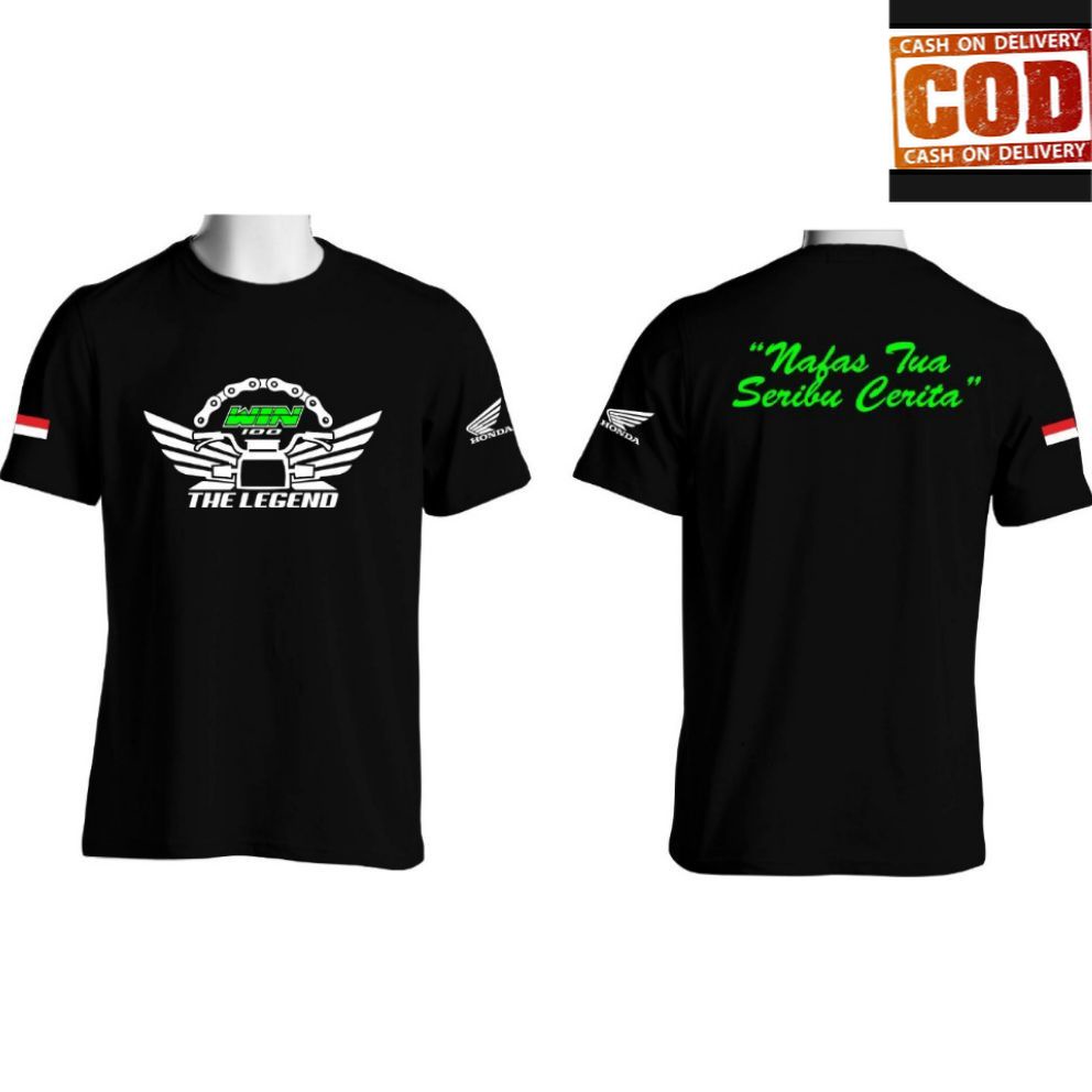 (COD) KAOS HONDA WIN 100 / HONDA WIN THE LEGEND /  MOTOR KLASIK / TSHIRT BAJU PRIA TERLARIS