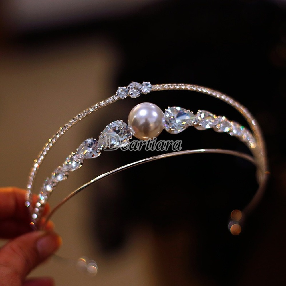 Fashion Bride Simple Zircon Crown Tiara