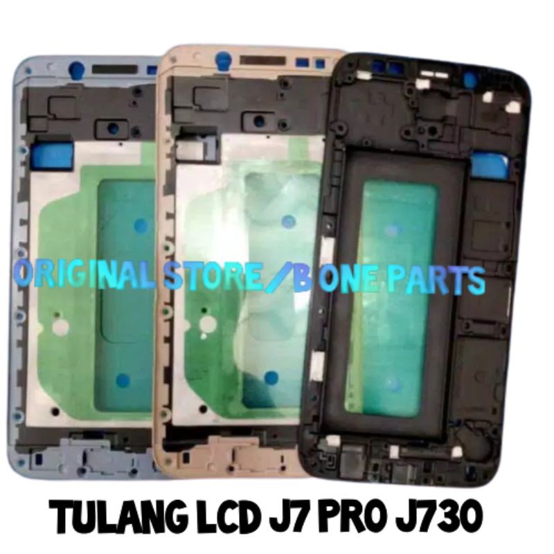 FRAME BEZZEL TULANG TATAKAN LCD SAMSUNG GALAXY J7 PRO J730 ORIGINAL