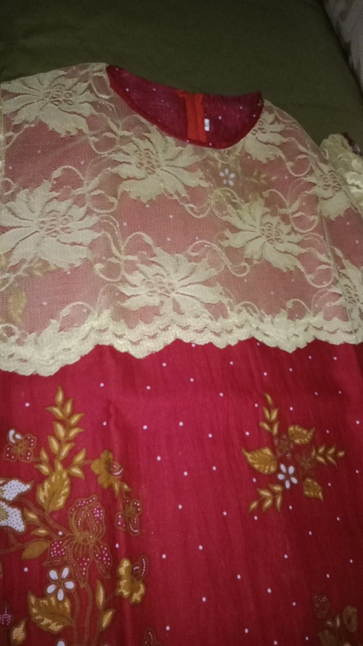 Dress Batik Wanita Kombinasi Brukat