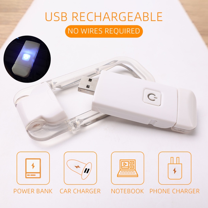 Flexible Lampu Baca Fleksibel Hemat Energi Dengan Port Charger Usb Dan Klip Penjepit Buku