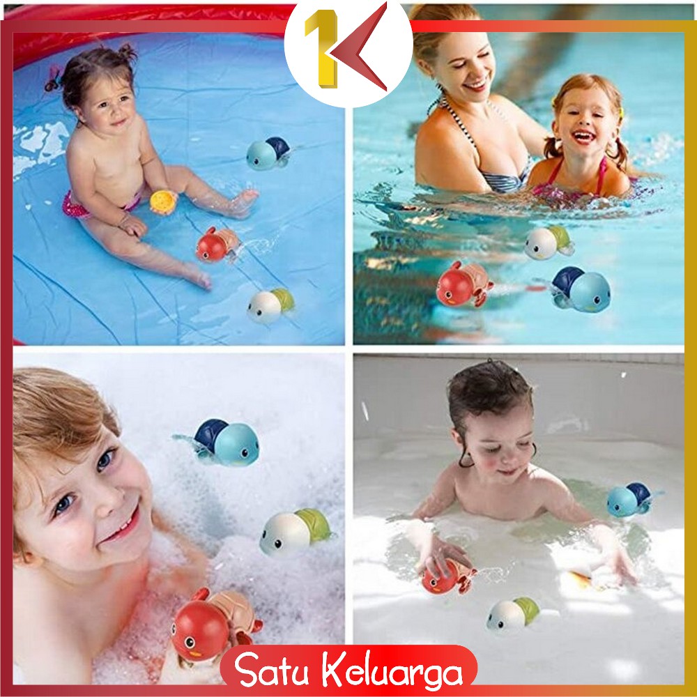 SK-M48 Mainan Mandi Anak Bayi Bentuk Kura Kura Berenang Di Kolam Renang / Bak Mandi Mainan Air Lucu-1