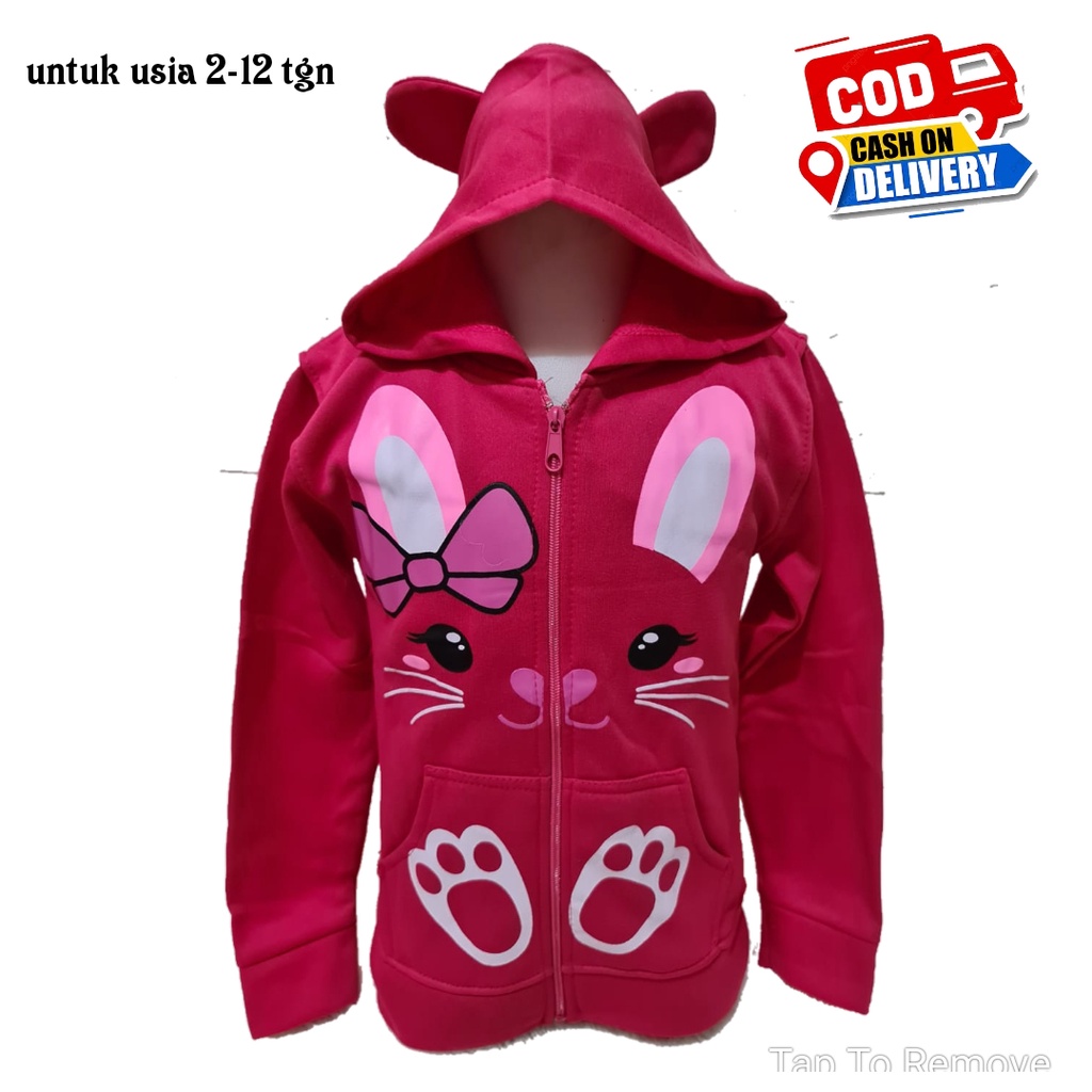 Jaket Kuping Anak Perempuan Cewek Jaket Anak Perempuan Karakter Cantik Lucu Usia Umur Paud TK SD SMP 1 2 3 4 5 6 7 8 9 0 Tahun-2
