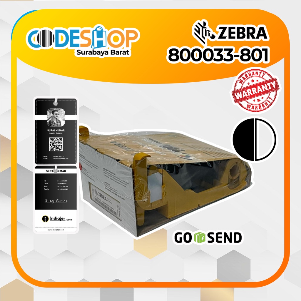 Tinta Printer Id Card ZEBRA ZXP SERIES 3 ZXP3 - 800033-801