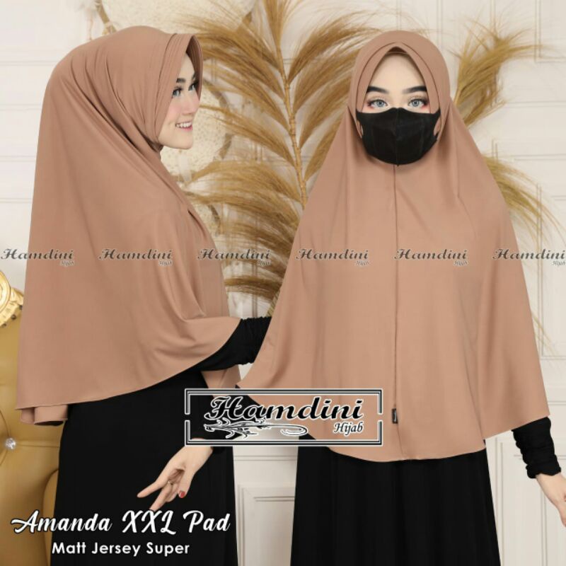 Jilbab Bergo Instan Amanda Pad XXL Jersey Original Hamdini Hijab-6