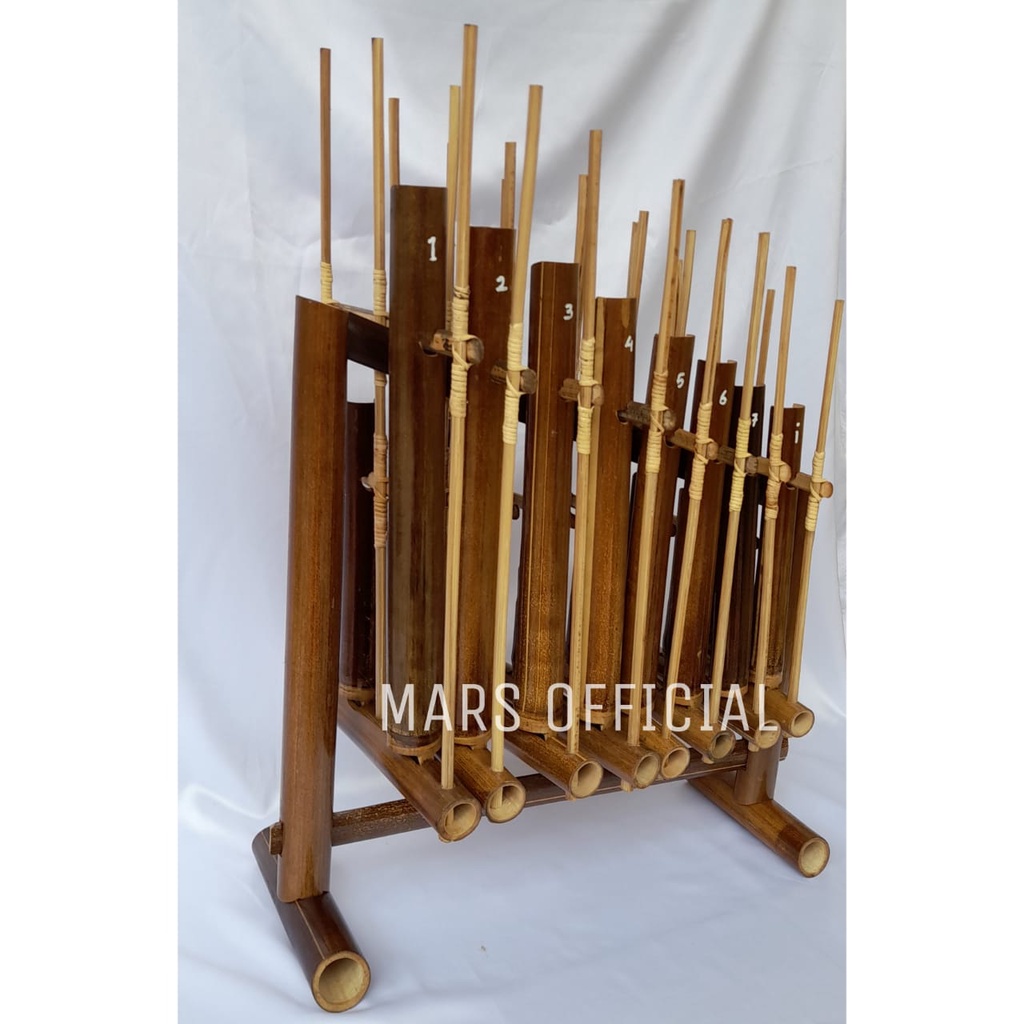 Angklung 8 Nada Bambu Hitam ukuran Sedang untuk SD/SMP