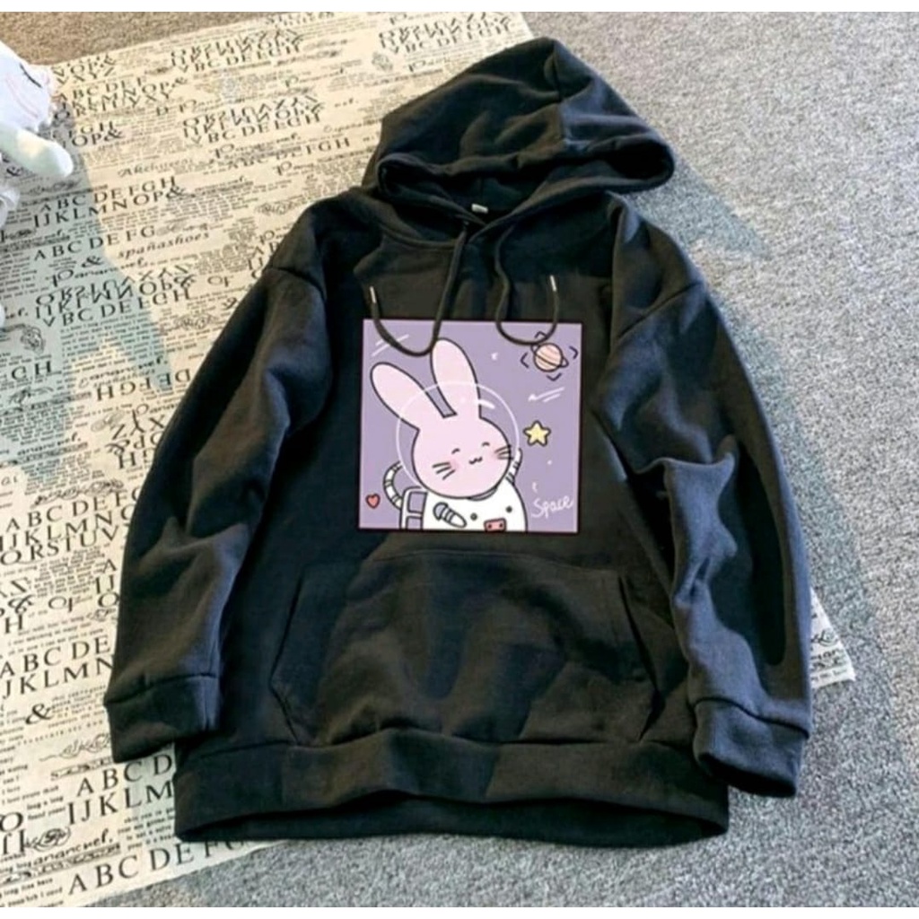 HOODIE WANITA SPACE BUNNY /  HOODIE WANITA TEBAL