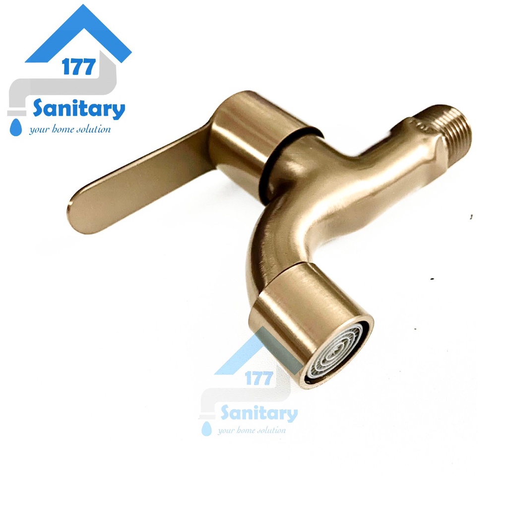 Kran Tembok stainless  sus304 Brown 01B- Keran Air Taman wudhu antique brass faucet cuci stainless 304 stenlis