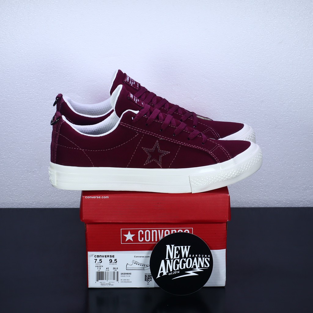 100% PREMIUM BNIB CONVERSE ONE STAR X CHARHATT RED MERAH MAROON WHITE PUTIH  - CHUCK TAYLOR ALL STAR