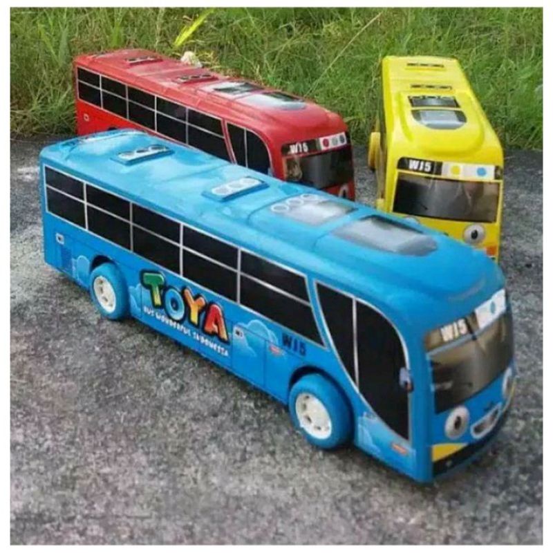 Mainan Anak Mobil Pullback Bus Tayo Toya Panjang 19cm/ Mobil Mobilan Bis Tayo Besar