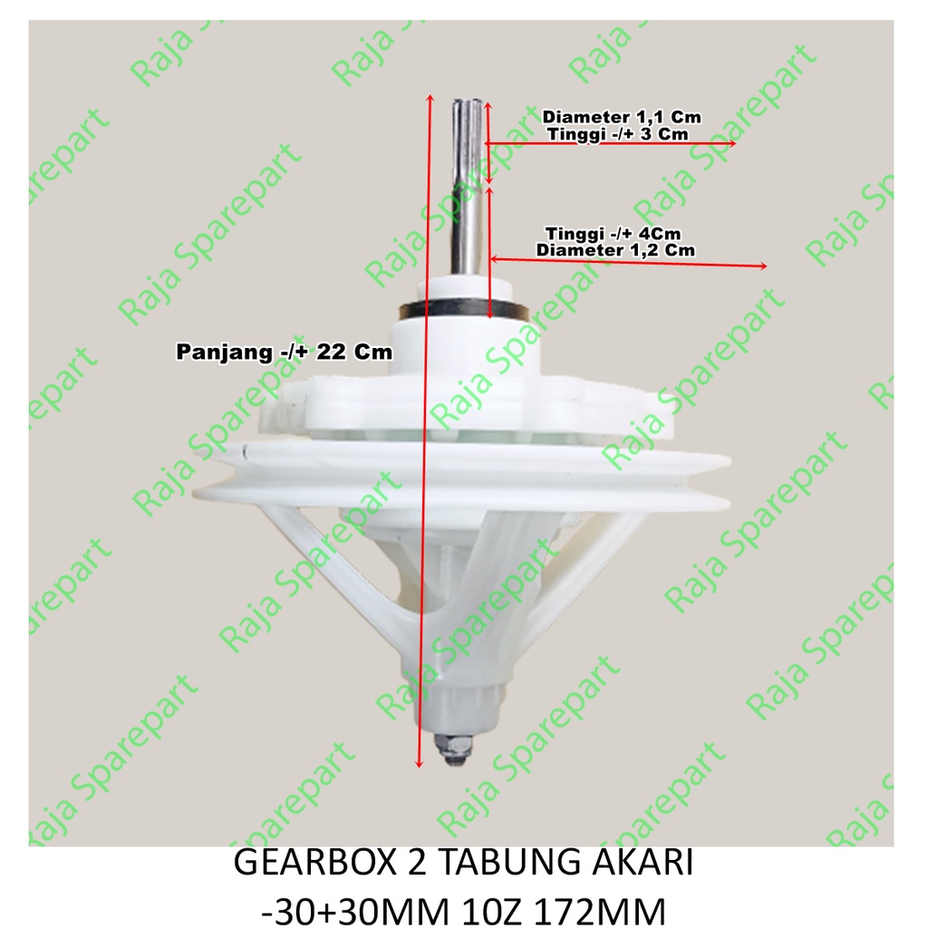 GEARBOX 2 TABUNG AKARI-30+30MM 10Z PL 172MM