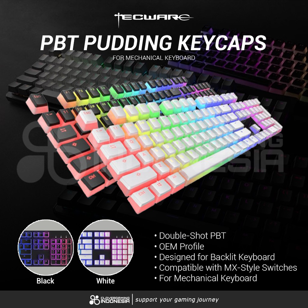 Tecware PBT Pudding Double-Shot Moulded Backlit LED Keycaps Set