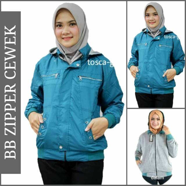 Jaket Zipper Cewek Vans Bolak Balik
