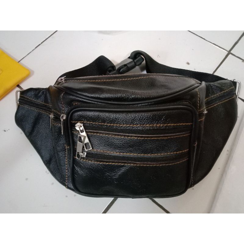 tas kulit waistbag